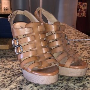 NWOT Lucky Brand Strappy wedge heels
